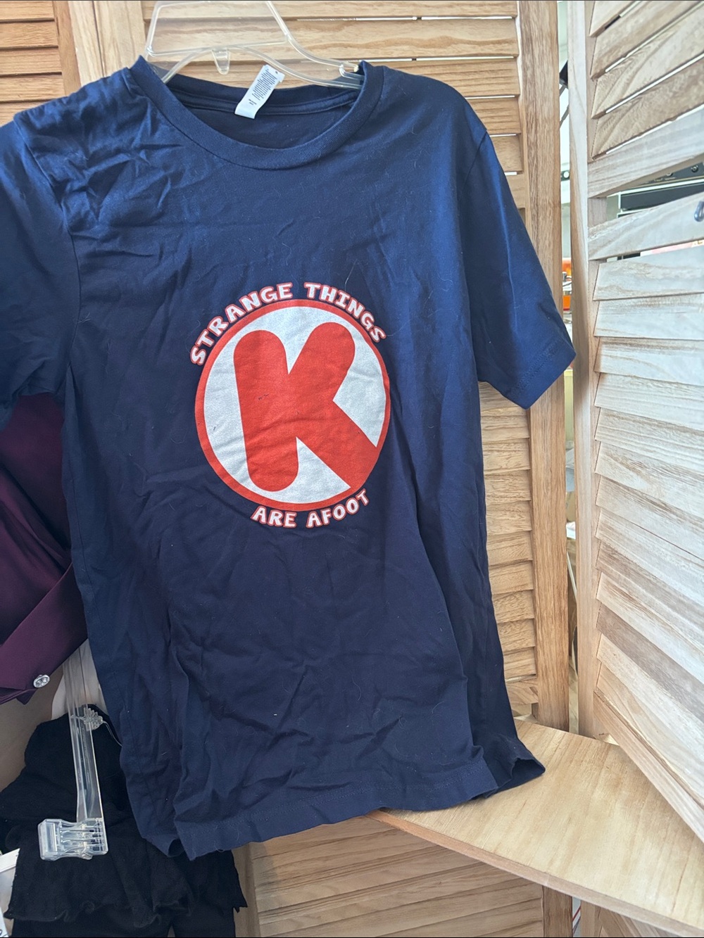 Bella Canvas Navy Tee with Red Logo Graphic Medium
